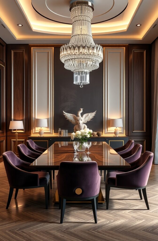 flux schnell a modern luxury dining room with a large crystal 0