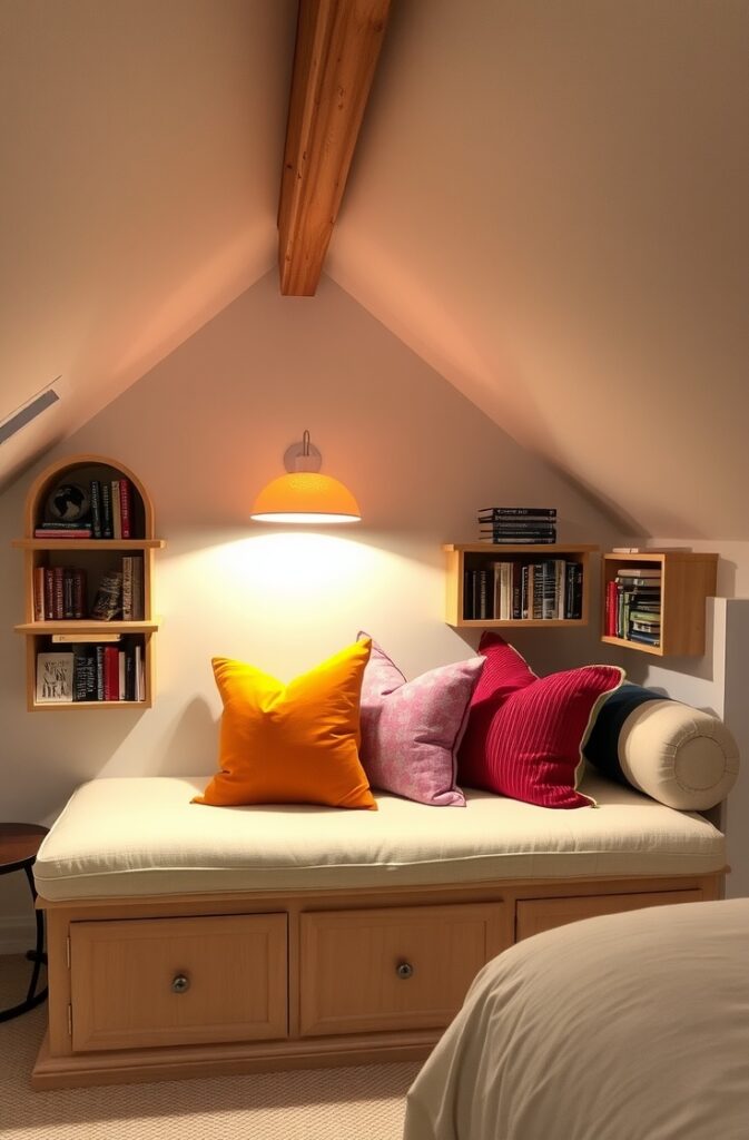flux schnell a serene attic bedroom corner transformed into a 3