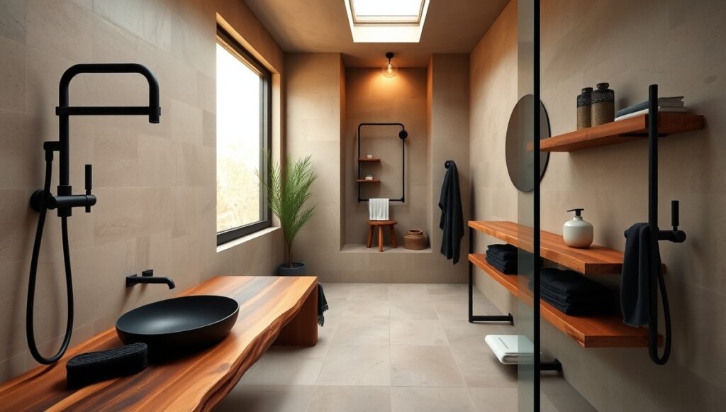 flux schnell bathroom with matte black fixtures and accents a 1