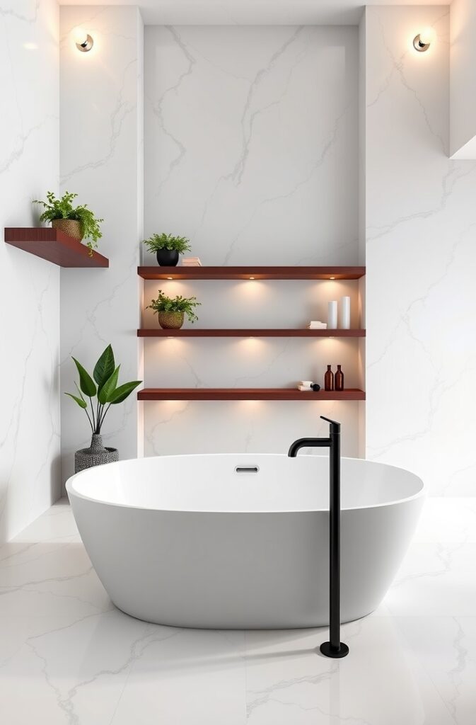 flux schnell freestanding bathtub centered in a spacious bathr 3