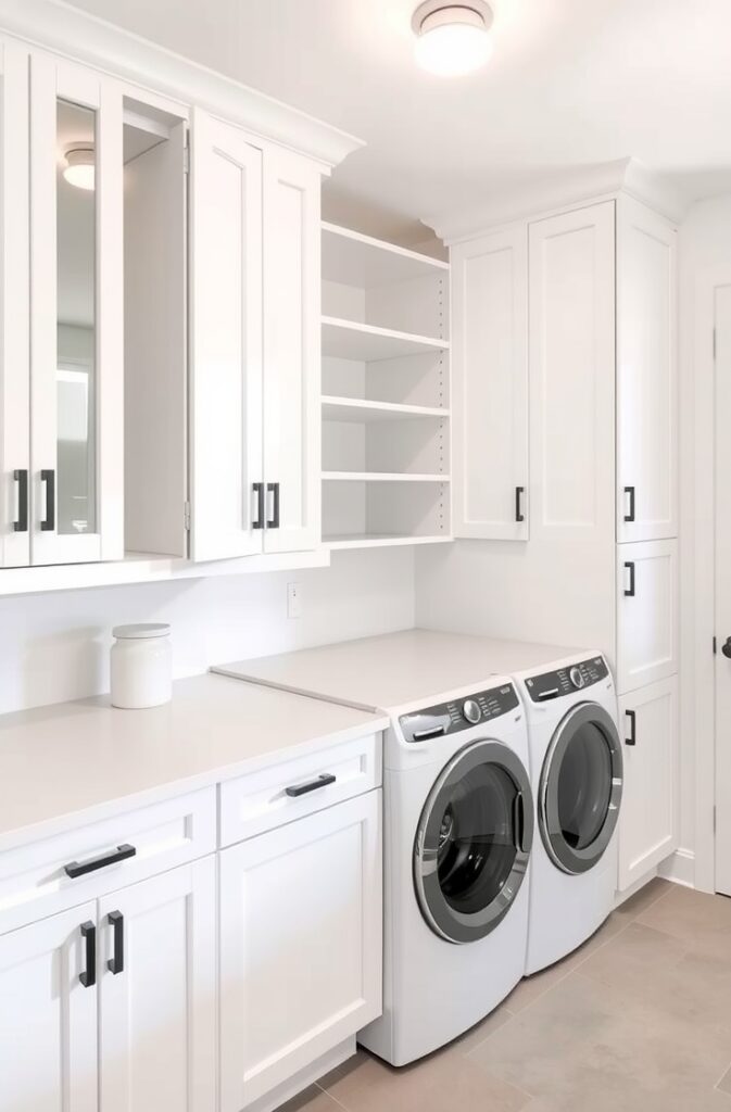 flux schnell minimalist pantry laundry room combo with white c 3