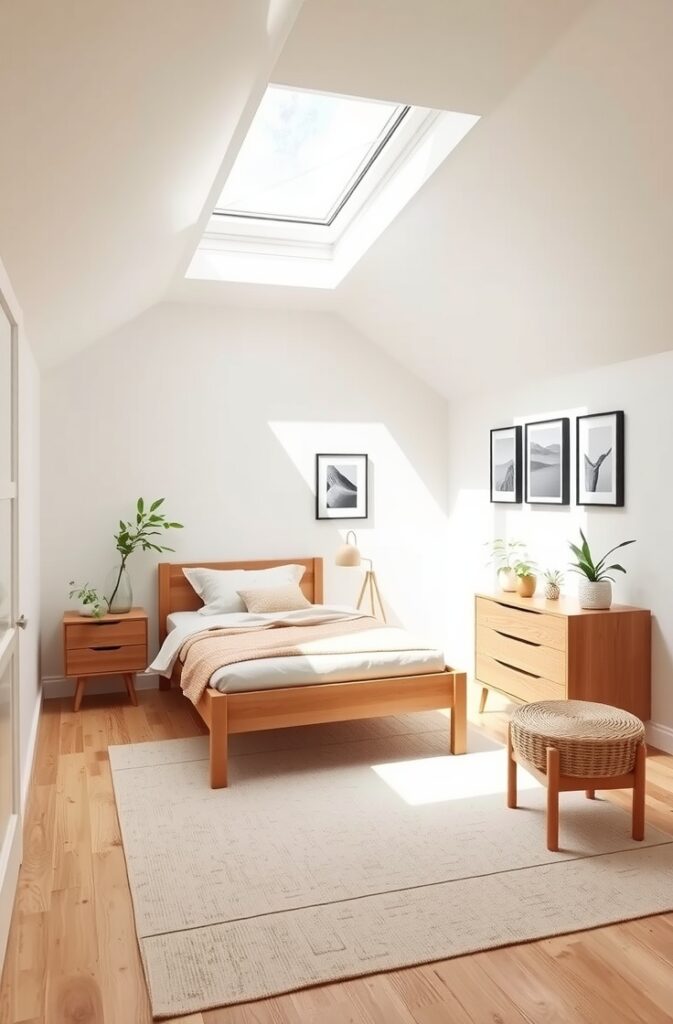 flux schnell minimalist small attic bedroom with soft pastel w 1