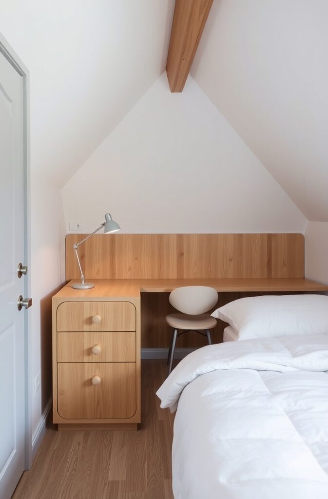 flux schnell tiny attic bedroom with compact furniture includi 2