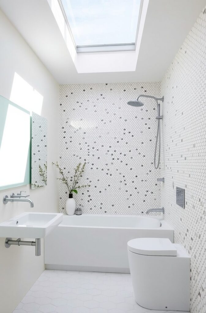 flux schnell white mosaic tile bathroom with a striking accent 3