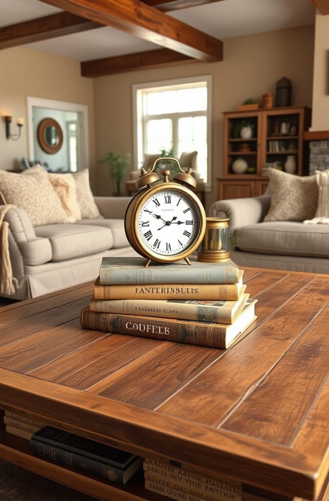 flux schnell farmhouse coffee table made of rustic wooden plan 3