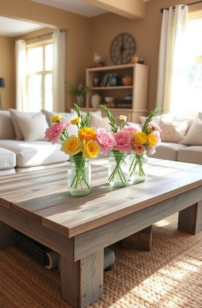 flux schnell farmhouse coffee table with a distressed wooden f 2